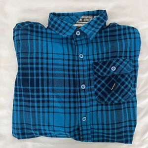 Volcom Saphire Blue Flannel | Youth Large
